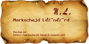 Markschejd Lénárd névjegykártya